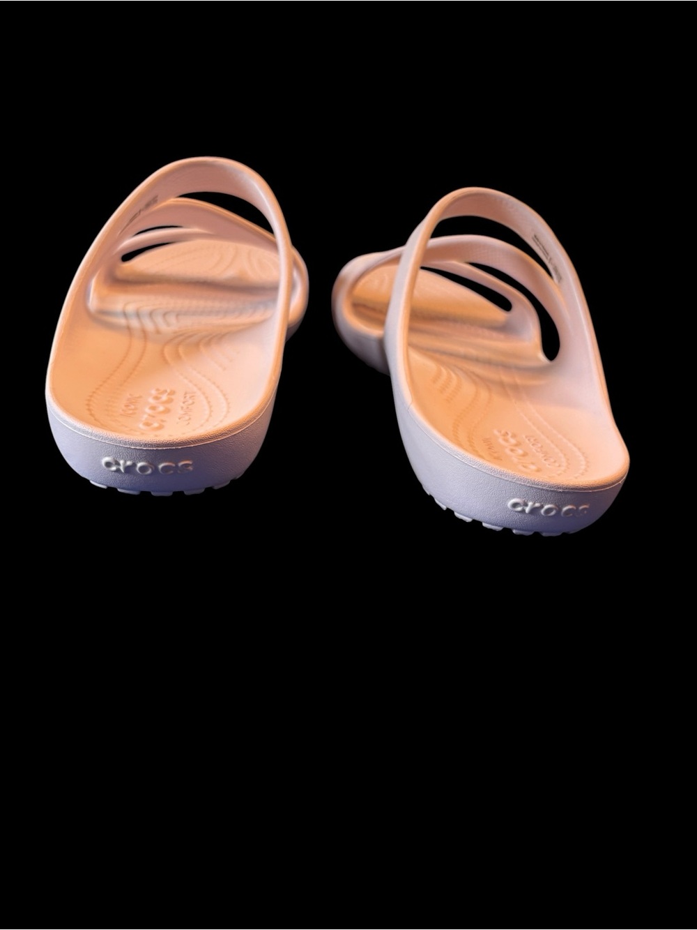 CROCS Women's Light Pink Double-Strap Slide Sandals - Picture 2 of 5